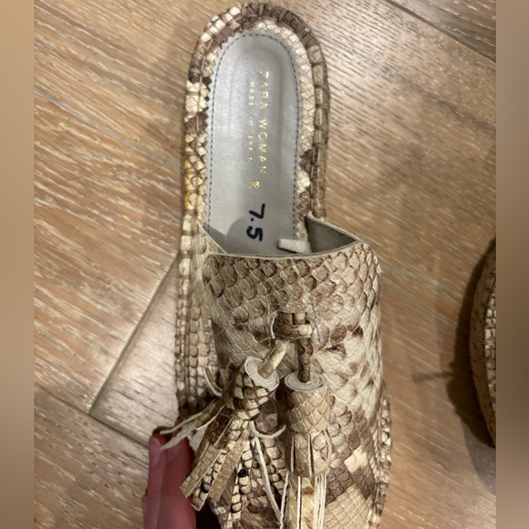 Zara reptile espadrille mule - Picture 3 of 4